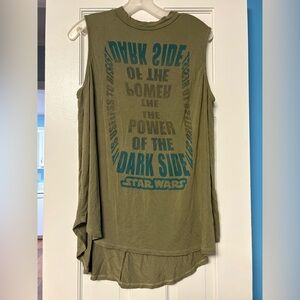 Disney Star Wars Green Dark Side High Neck Tank with Open Back Size XL J9
